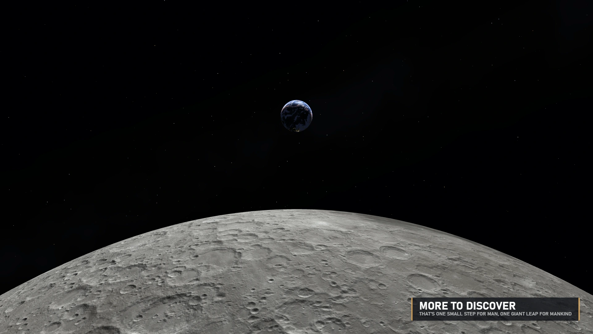 The Moon's surface in the foreground with Earth rising in the distance